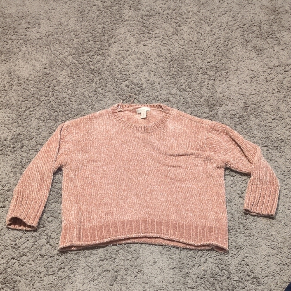 Cynthia Rowley Pink Crew Neck Sweater Plush Knit Oversized